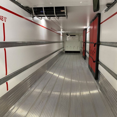 Interior of dock level trailer